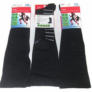 6 Pairs Mens Fine Fit Graduated Mild COMPRESSION 8-15 mmHg Knee Socks